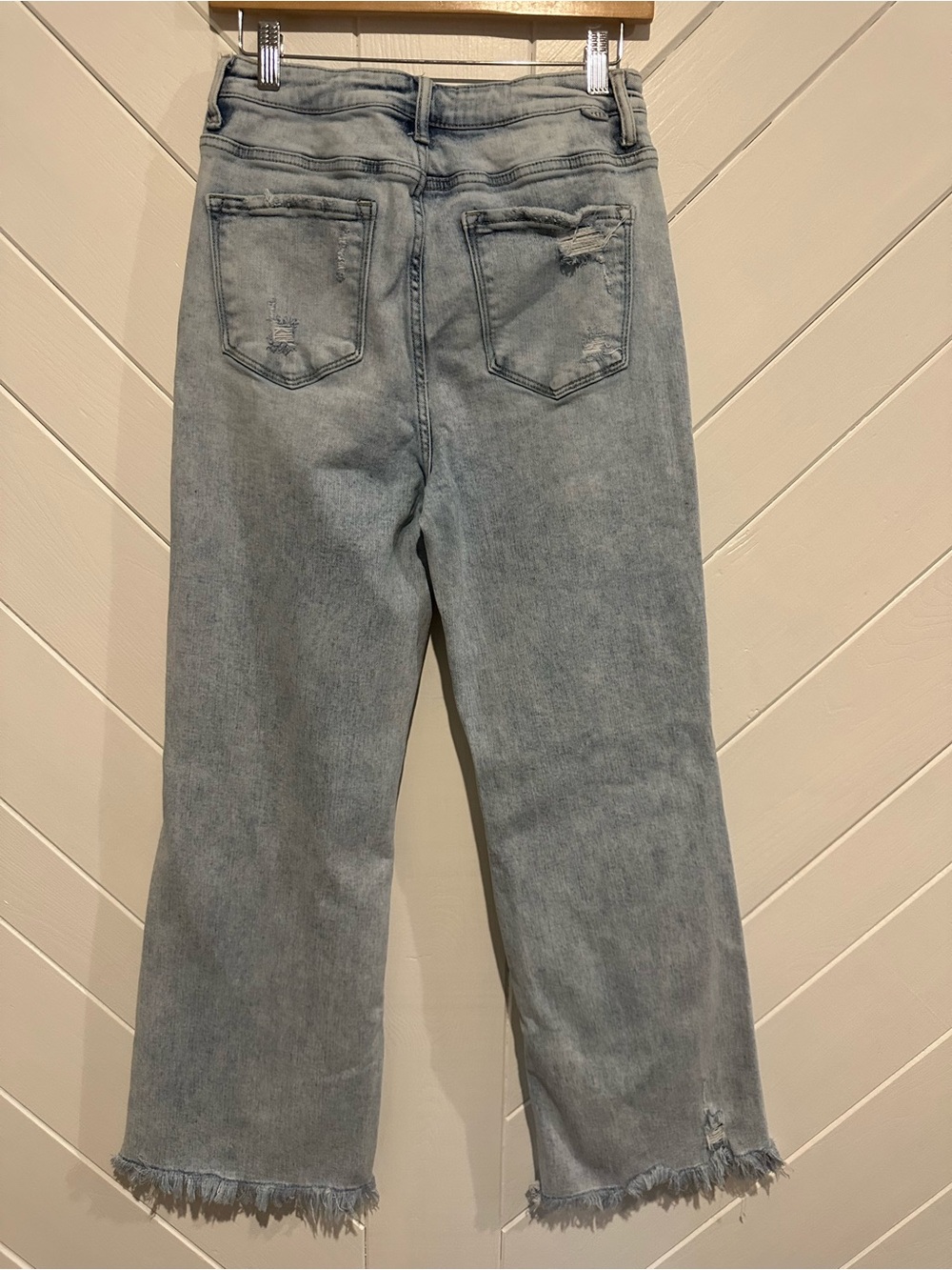 Risen Light Wash Distressed High-Waist Straight Jeans - Picture 2 of 2